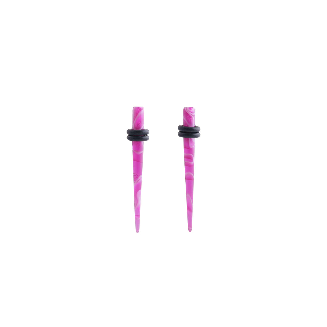 Body Jewellery Acrylic Taper Purple 2-Pk Surgical Steel 8G Earring