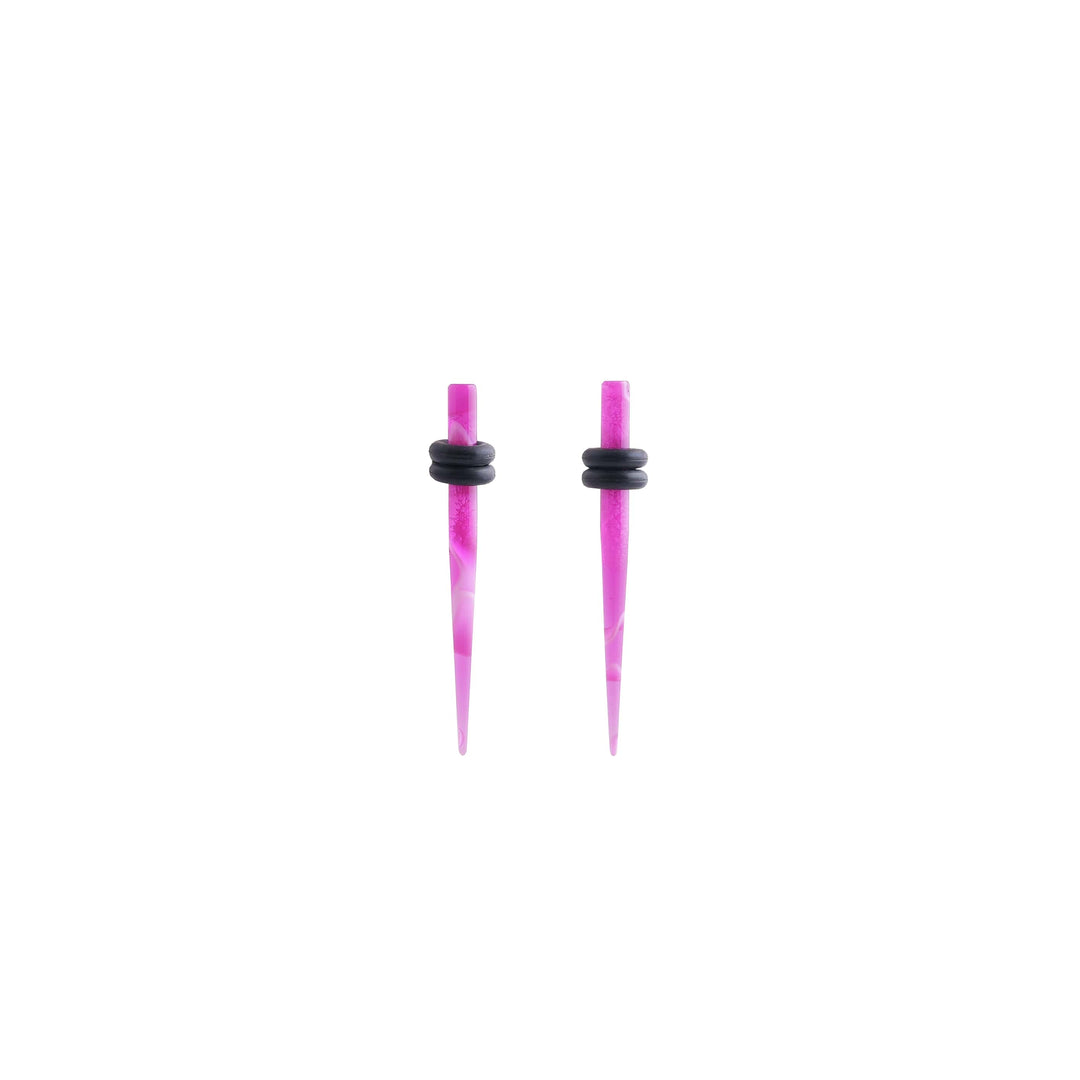 Body Jewellery Acrylic Taper Purple 2-Pk Surgical Steel 6G Earring