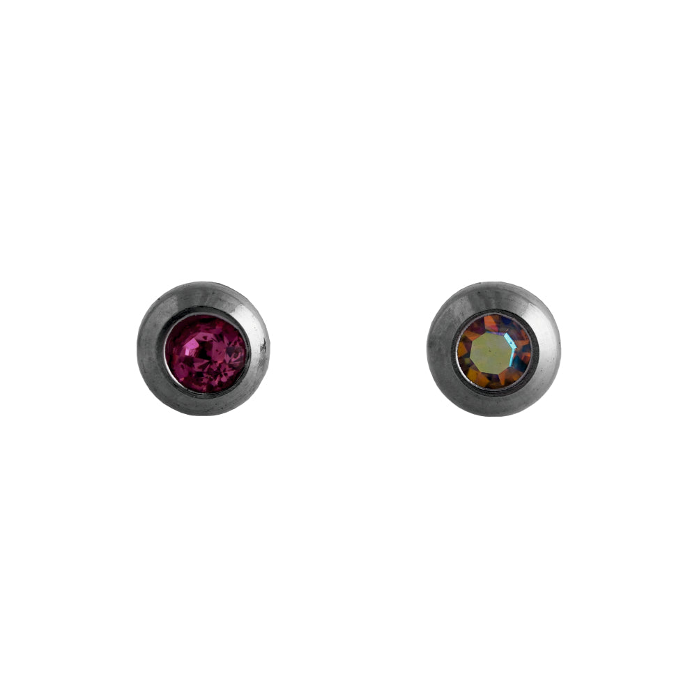Body Jewellery Rose / Ab Crystal Lip Area 16G 5/16 Stainless Steel Labrets Studs