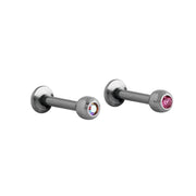 Body Jewellery Rose / Ab Crystal Lip Area 16G 5/16 Stainless Steel Labrets Studs