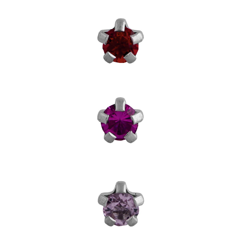 Body Jewellery Polycarbonate Alexandrite/Amethyst/Ruby Labrets Studs
