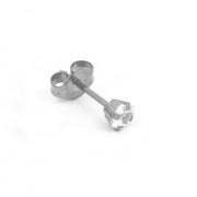 5X5MM Cubic Zirconia Princess Cut Allergy-free Stainless Steel (Single Studs) Ear Piercing Stud For Men