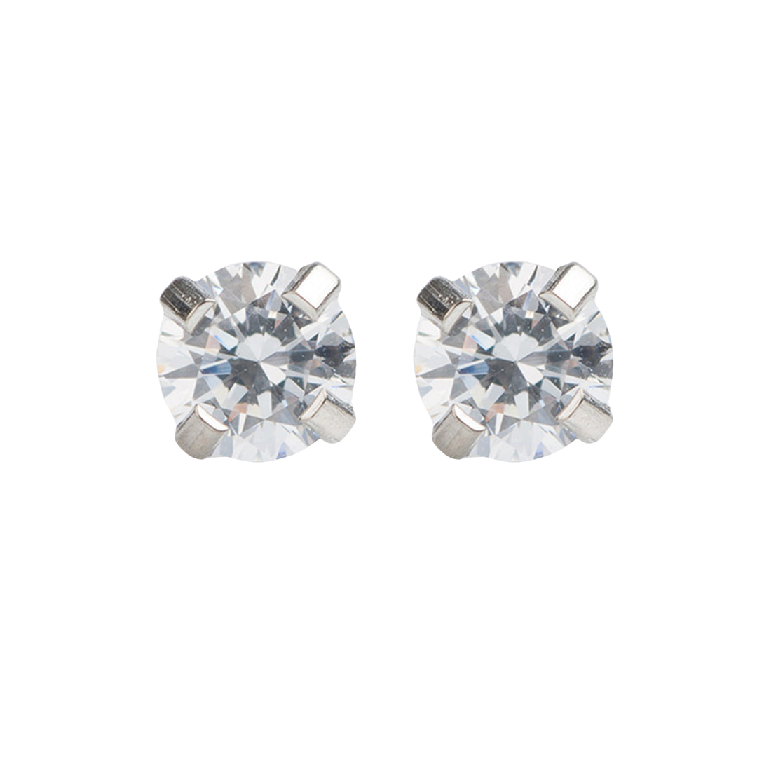 4MM Cubic Zirconia Allergy-free Stainless Steel (Single Studs) Ear Piercing Stud For Men