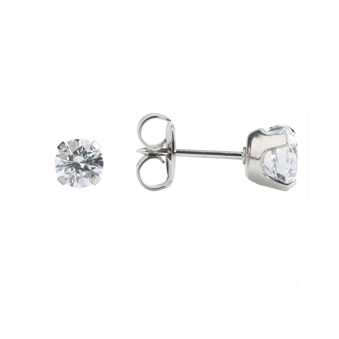 5MM Cubic Zirconia Allergy-free Stainless Steel (Single Studs) Ear Piercing Stud For Men