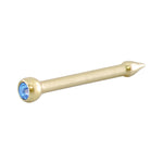 Load image into Gallery viewer, Light Sapphire Titanium Polished Gold Color Sterilized Nose Piercer
