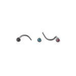 Load image into Gallery viewer, Body Jewellery Nose Screw Crystal/Rose Nose Bone Aqua 20G 1MM Stainless Steel Nose Stud
