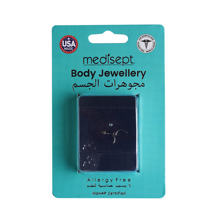 Body Jewellery Nose Screw Crystal/Rose Nose Bone Aqua 20G 1MM Stainless Steel Nose Stud