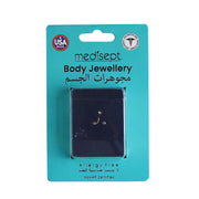 Body Jewellery Nose Screw Crystal / Aqua 20G 1MM Gold-Plated & Stainless Steel Nose Stud