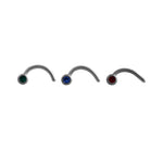 Load image into Gallery viewer, Body Jewellery Nose Screw Siam/Emerald/Sapphire 20G 1MM Stainless Steel Nose Stud
