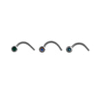 Load image into Gallery viewer, Body Jewellery Nose Screw Ab Crystal/Emerald/Aqua 20G 1MM Stainless Steel Nose Stud
