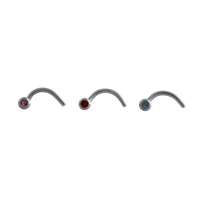 Body Jewellery Nose Screw Ab Crystal/Ruby/Rose 20G 1MM Stainless Steel Nose Stud