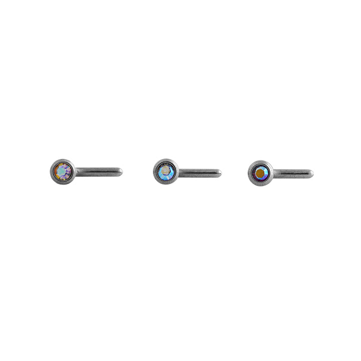 Body Jewellery Jewel Nose 3 PK Ab Assorted Colors 20G 1MM Stainless Steel Nose Stud