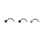 Load image into Gallery viewer, Body Jewellery Nose Screw  Bell/Jet/Black Diamond 20G 1MM Stainless Steel Nose Stud
