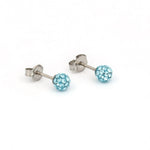 Load image into Gallery viewer, 4.5MM Fireball Aquamarine Allergy-free Stainless Steel Ear Studs
