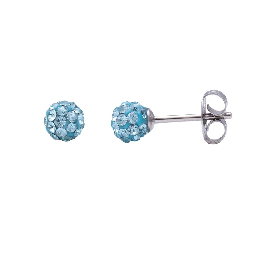 4.5MM Fireball Aquamarine Allergy-free Stainless Steel Ear Studs