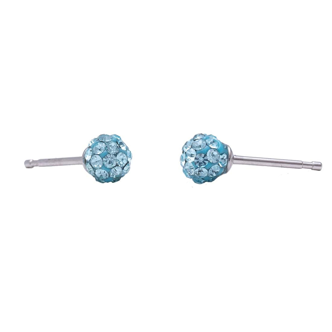 4.5MM Fireball Aquamarine Allergy-free Stainless Steel Ear Studs