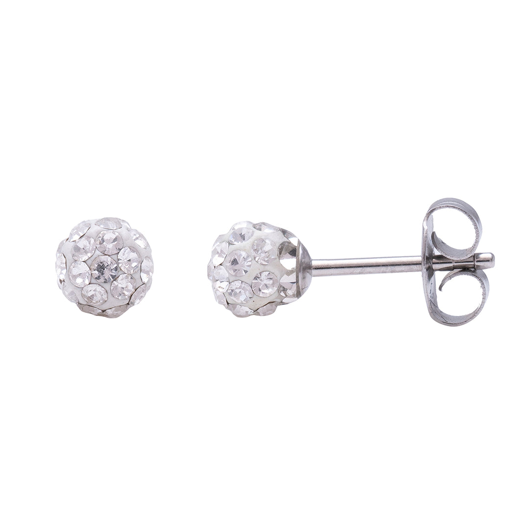 4.5MM Fireball Ab Crystal Allergy-free Stainless Steel Ear Studs