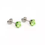 Load image into Gallery viewer, 5MM Cubic Zirconia Neon Green Allergy-Free Stainless Steel Ear Studs
