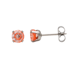 Load image into Gallery viewer, 5MM Cubic Zirconia Neon Orange Allergy-Free Stainless Steel Ear Studs
