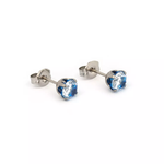 Load image into Gallery viewer, 5MM Cubic Zirconia Neon Blue Allergy-Free Stainless Steel Ear Studs

