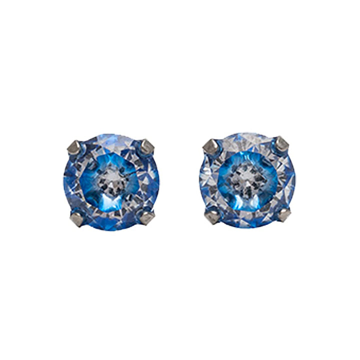 5MM Cubic Zirconia Neon Blue Allergy-Free Stainless Steel Ear Studs