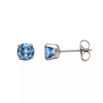 Load image into Gallery viewer, 5MM Cubic Zirconia Neon Blue Allergy-Free Stainless Steel Ear Studs
