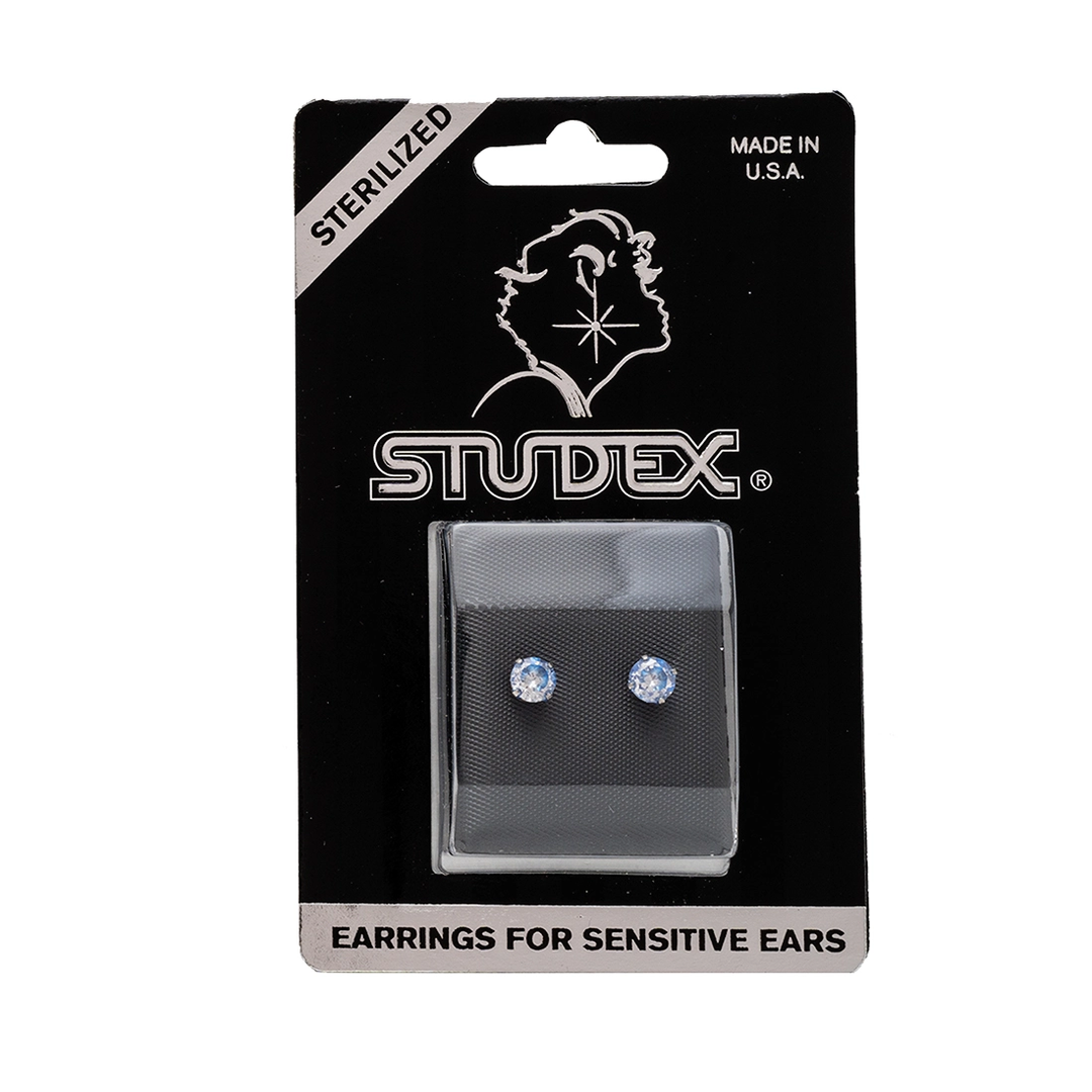 5MM Cubic Zirconia Neon Blue Allergy-Free Stainless Steel Ear Studs