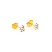 Daisy Apr Crystal 24K Pure Gold Plated Ear Studs