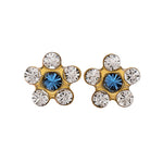 Load image into Gallery viewer, Daisy Apr /Sep Sapphire 24K Pure Gold Plated Ear Studs
