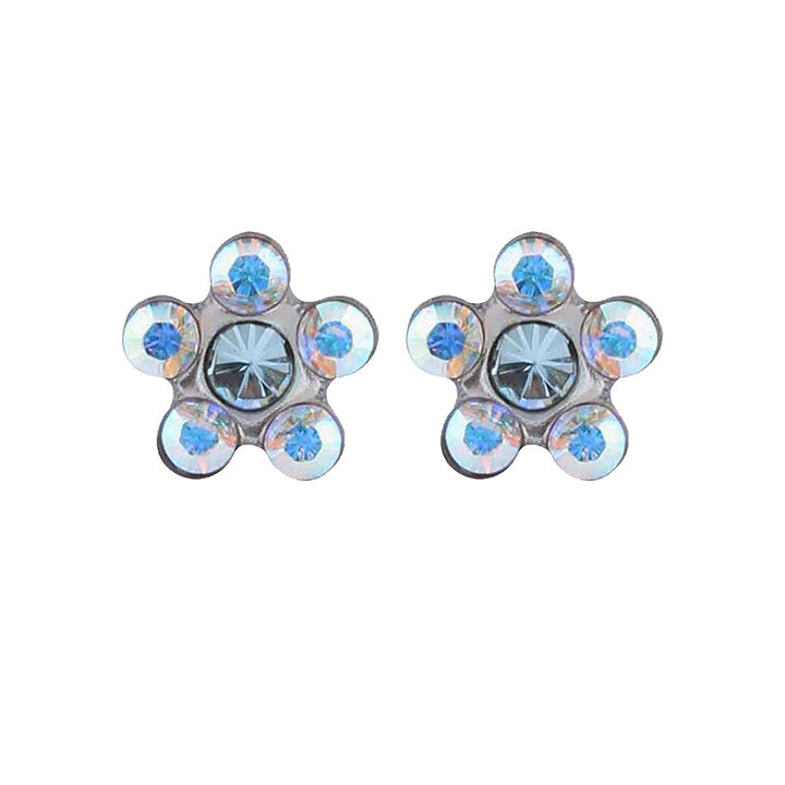 Daisy Mar Aquamarine Allergy-free Stainless Steel Ear Studs