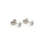 Daisy Mar Aquamarine Allergy-free Stainless Steel Ear Studs