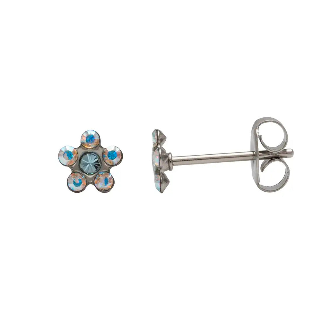 Daisy Mar Aquamarine Allergy-free Stainless Steel Ear Studs