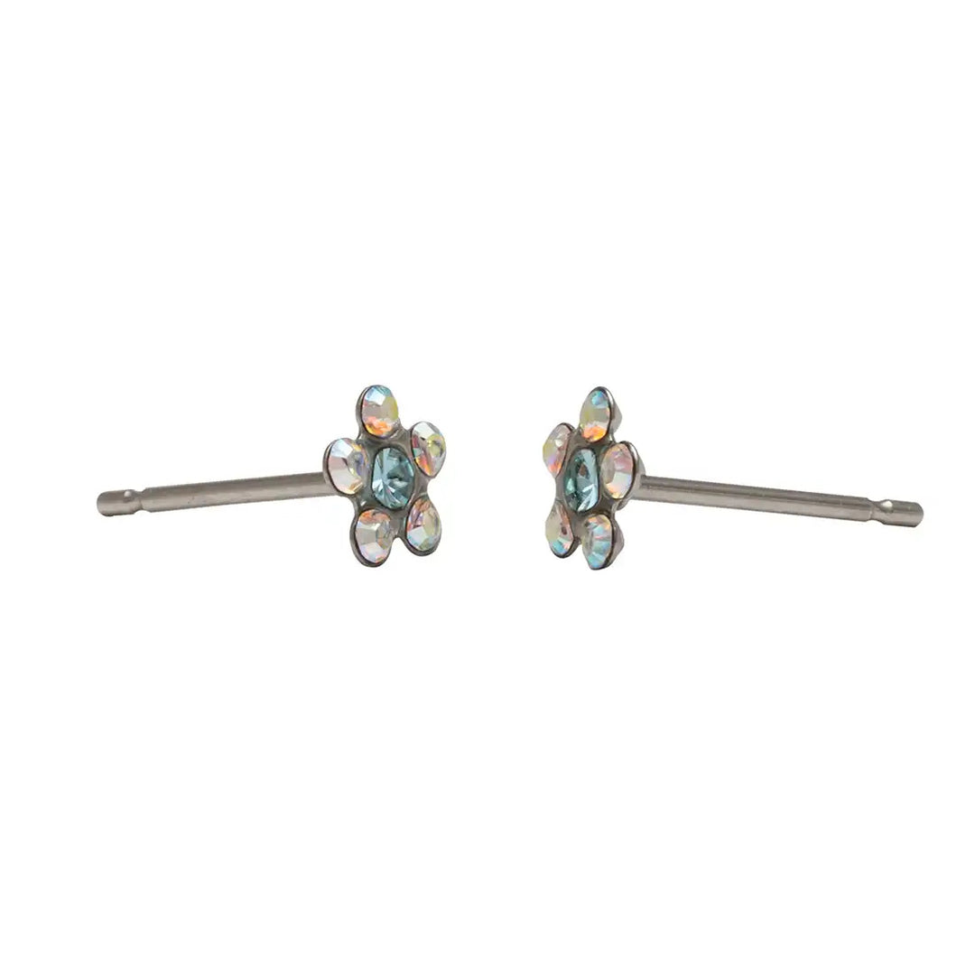 Daisy Mar Aquamarine Allergy-free Stainless Steel Ear Studs