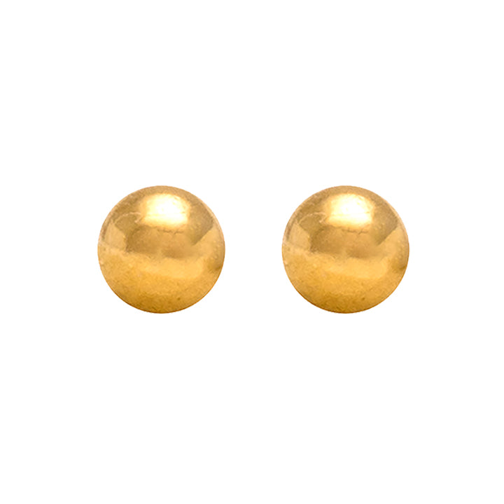 3MM Ball 24K Pure Gold Plated Ear Studs