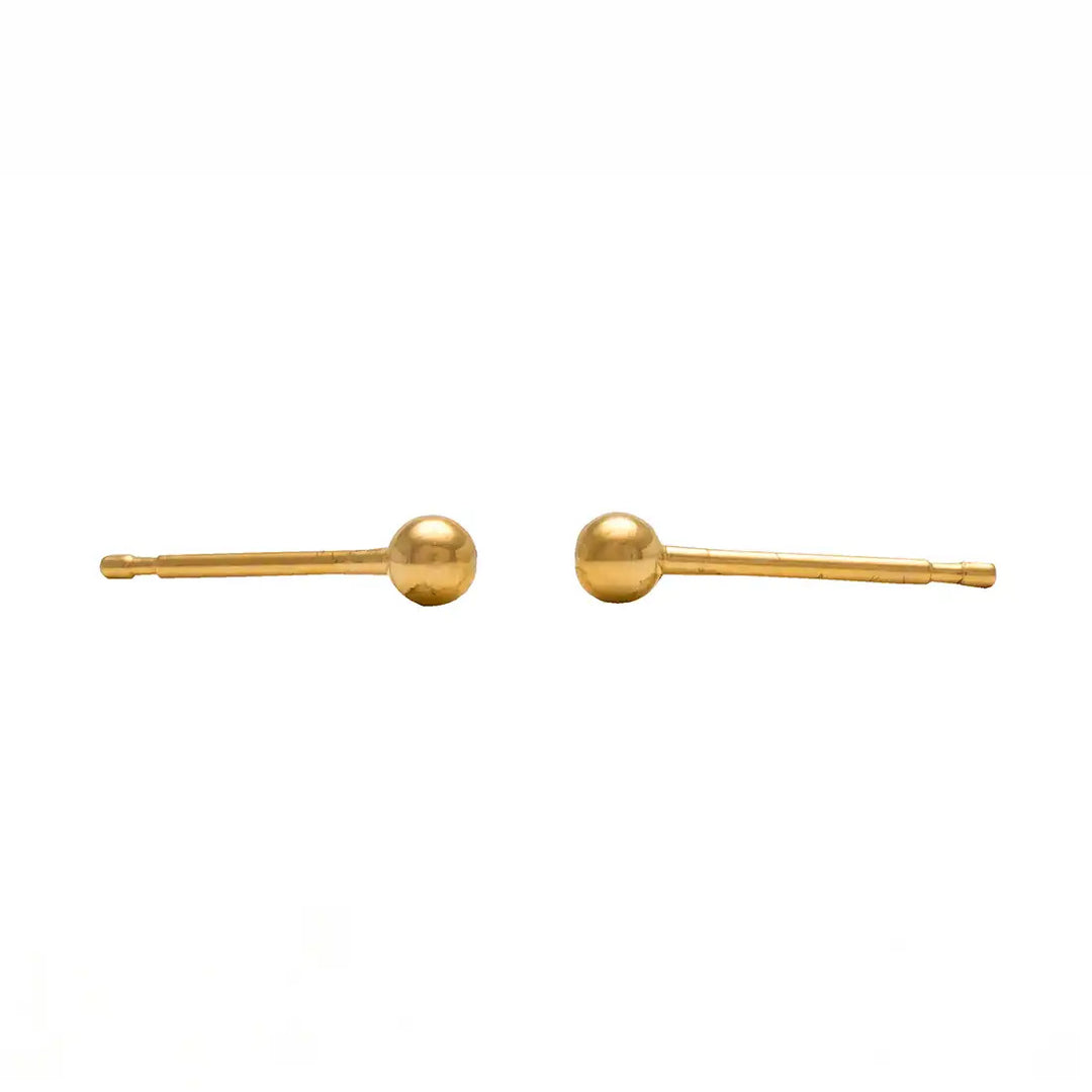 3MM Ball 24K Pure Gold Plated Ear Studs