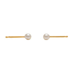 Load image into Gallery viewer, 4MM White Pearl 24K Pure Gold Plated Ear Studs
