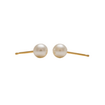 Load image into Gallery viewer, 5MM White Pearl 24K Pure Gold Plated Ear Studs
