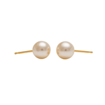Load image into Gallery viewer, 7MM White Pearl 24K Pure Gold Plated Ear Studs
