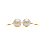 Load image into Gallery viewer, 8MM White Pearl 24K Pure Gold Plated Ear Studs
