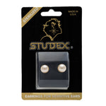 Load image into Gallery viewer, 8MM White Pearl 24K Pure Gold Plated Ear Studs
