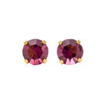 Load image into Gallery viewer, 5MM February Amethyst 24K Pure Gold Plated Ear Studs
