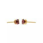 Load image into Gallery viewer, 5MM February Amethyst 24K Pure Gold Plated Ear Studs
