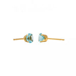 Load image into Gallery viewer, 5MM March - Aquamarine 24K Pure Gold Plated Ear Studs
