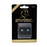 Load image into Gallery viewer, 5MM March - Aquamarine 24K Pure Gold Plated Ear Studs

