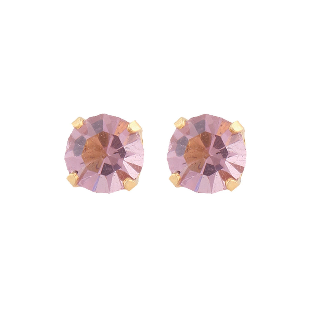 5MM June Alexandrite 24K Pure Gold Plated Ear Studs