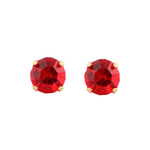 Load image into Gallery viewer, 5MM July Ruby 24K Pure Gold Plated Ear Studs
