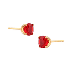 Load image into Gallery viewer, 5MM July Ruby 24K Pure Gold Plated Ear Studs
