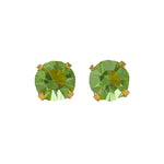 Load image into Gallery viewer, 5MM August Peridot Emerald 24K Pure Gold Plated Ear Studs
