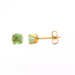 Load image into Gallery viewer, 5MM August Peridot Emerald 24K Pure Gold Plated Ear Studs
