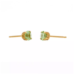 Load image into Gallery viewer, 5MM August Peridot Emerald 24K Pure Gold Plated Ear Studs
